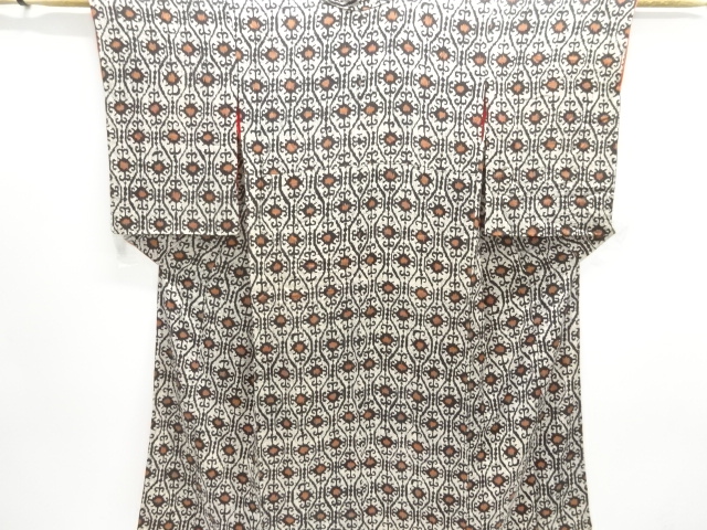 JAPANESE KIMONO / ANTIQUE KIMONO / SILK / MON KINSHA / ABSTRACT